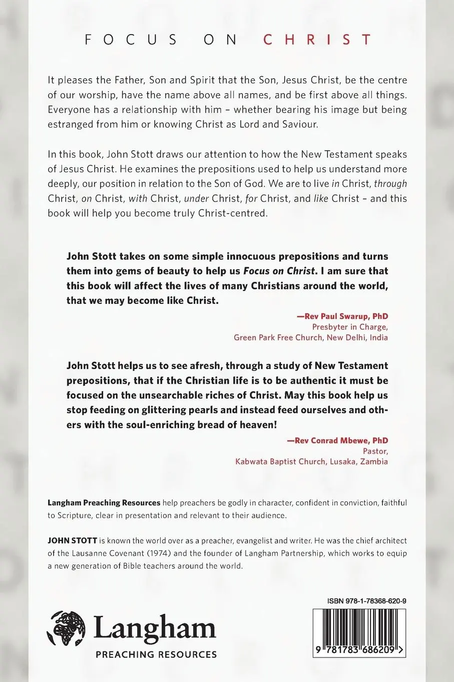 Rückseite: 9781783686209 | Focus on Christ | John Stott | Taschenbuch | Englisch | 2019