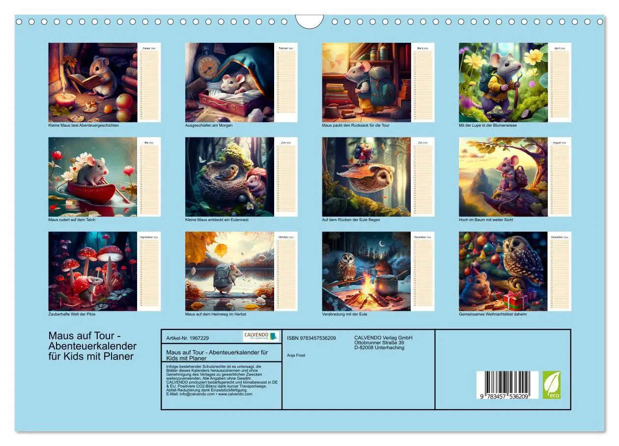 Bild: 9783457536209 | Maus auf Tour - Abenteuerkalender für Kids mit Planer (Wandkalender...