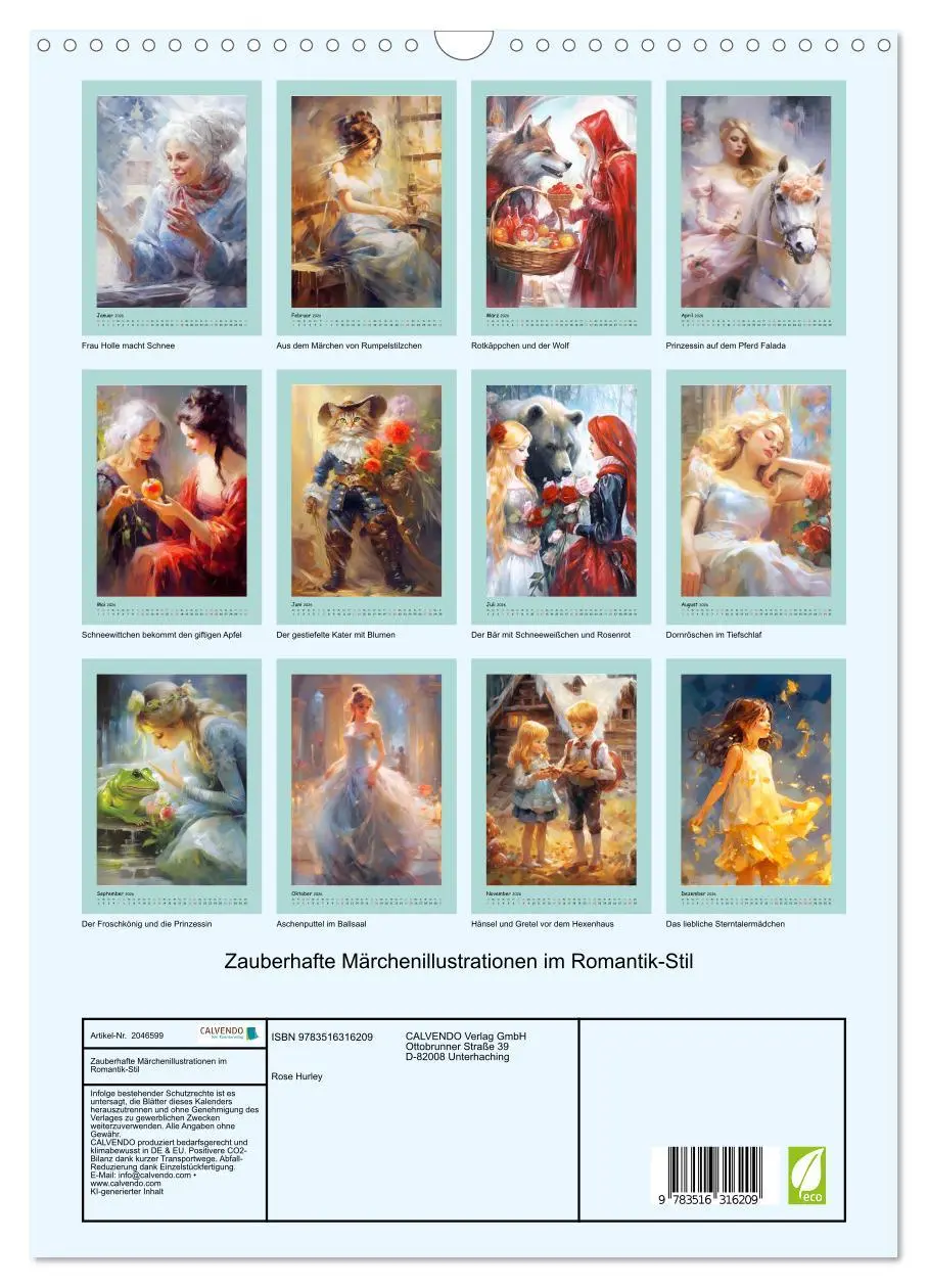 Bild: 9783516316209 | Zauberhafte Märchenillustrationen im Romantik-Stil (Wandkalender...