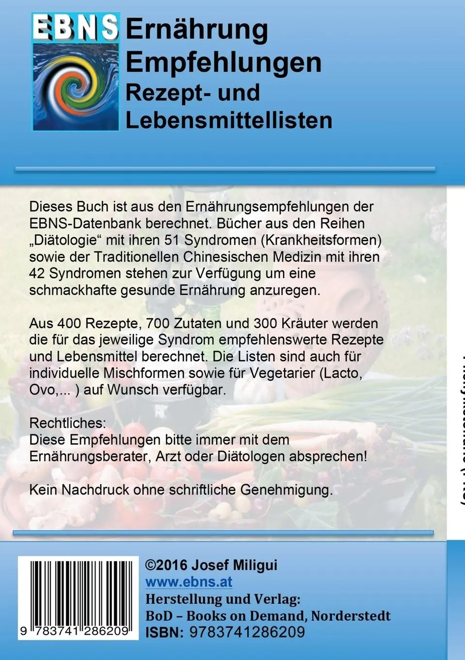 Rückseite: 9783741286209 | Ernährung bei Phenylketonurie (PKU) | Josef Miligui | Taschenbuch