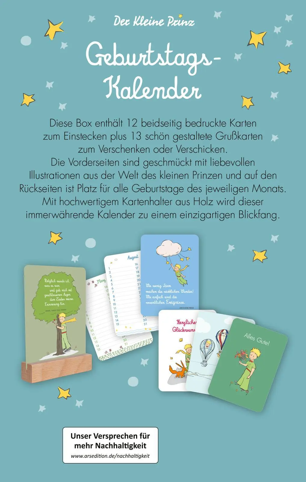 Rückseite: 4014489136309 | Der Kleine Prinz. Geburtstagskalender | Box | 25 S. | Deutsch | 2025