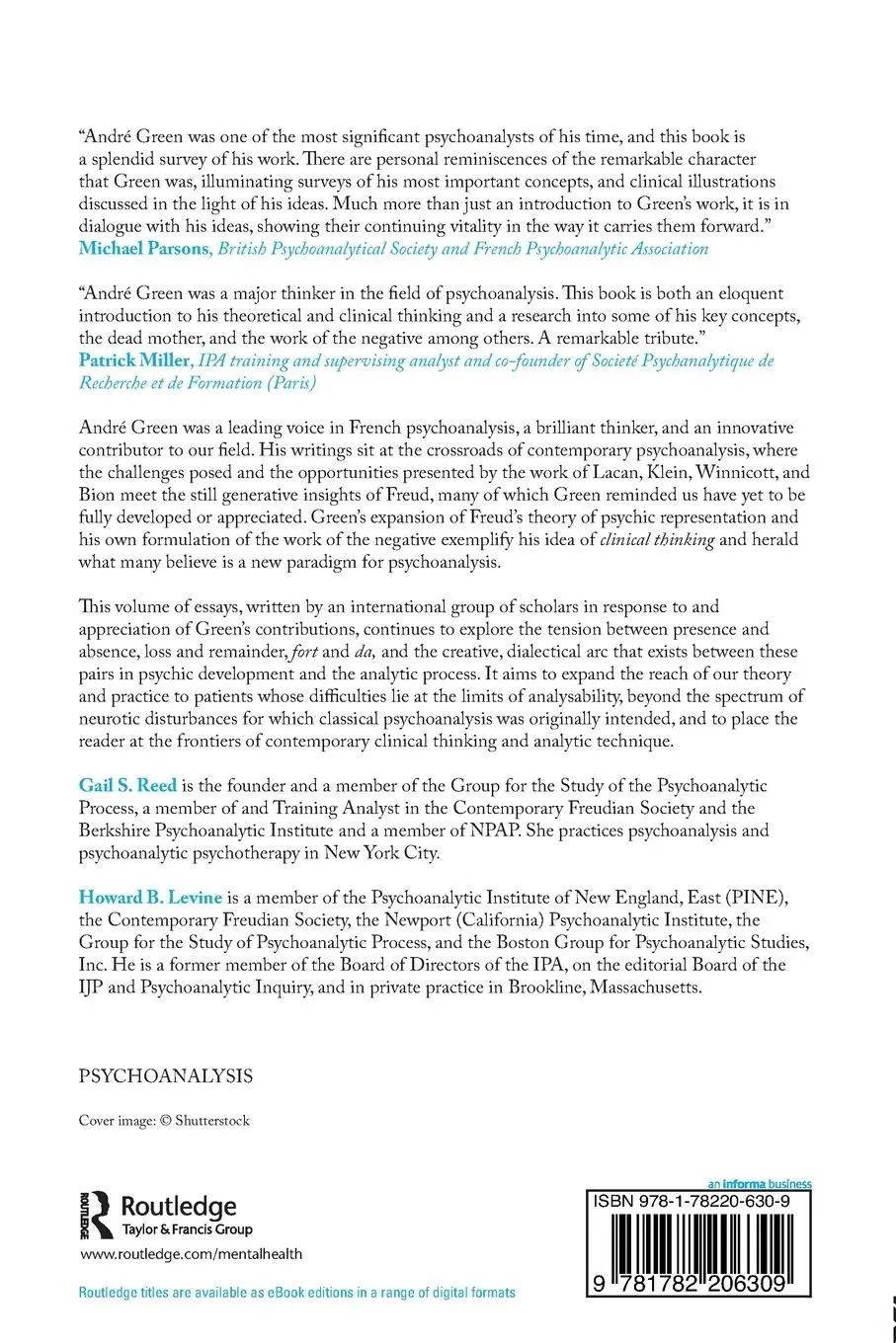 Rückseite: 9781782206309 | André Green Revisited | Representation and the Work of the Negative