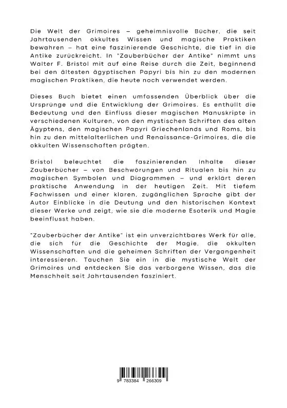 Rückseite: 9783384266309 | Zauberbücher der Antike | Walter F. Bristol | Taschenbuch | Paperback