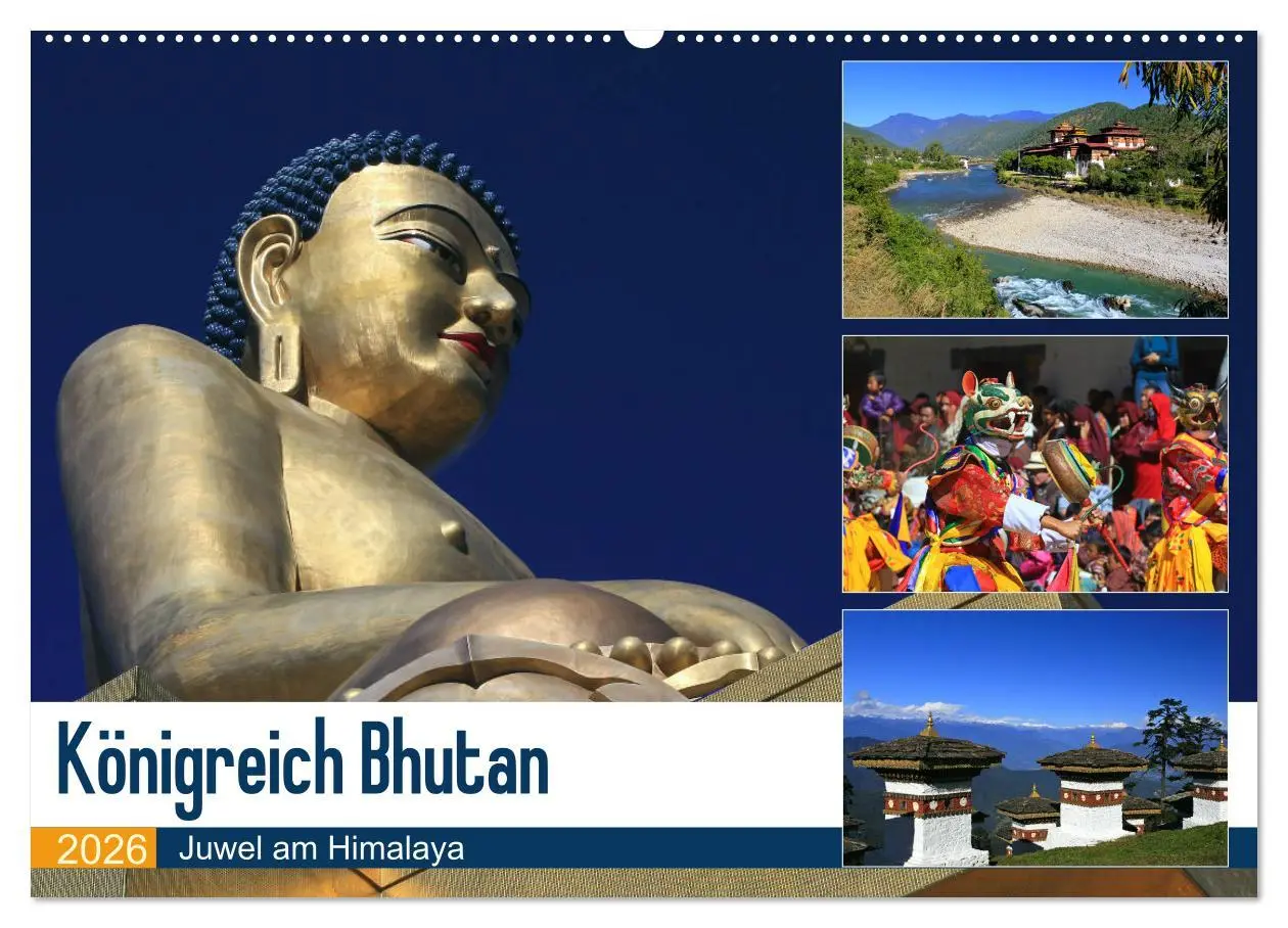 Cover: 9783457836309 | Königreich Bhutan - Juwel am Himalaya (Wandkalender 2026 DIN A2...