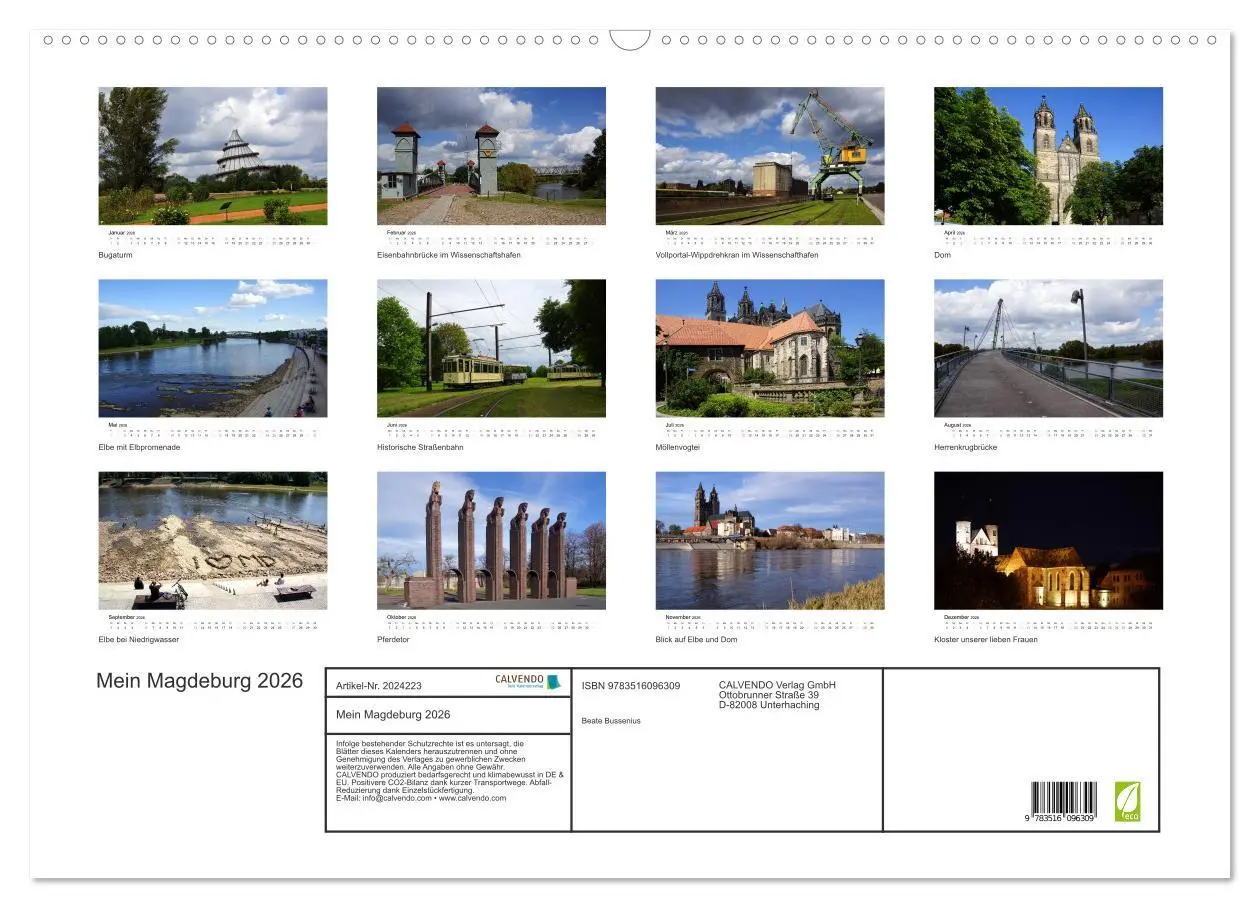 Bild: 9783516096309 | Mein Magdeburg 2026 (Wandkalender 2026 DIN A2 quer), CALVENDO...