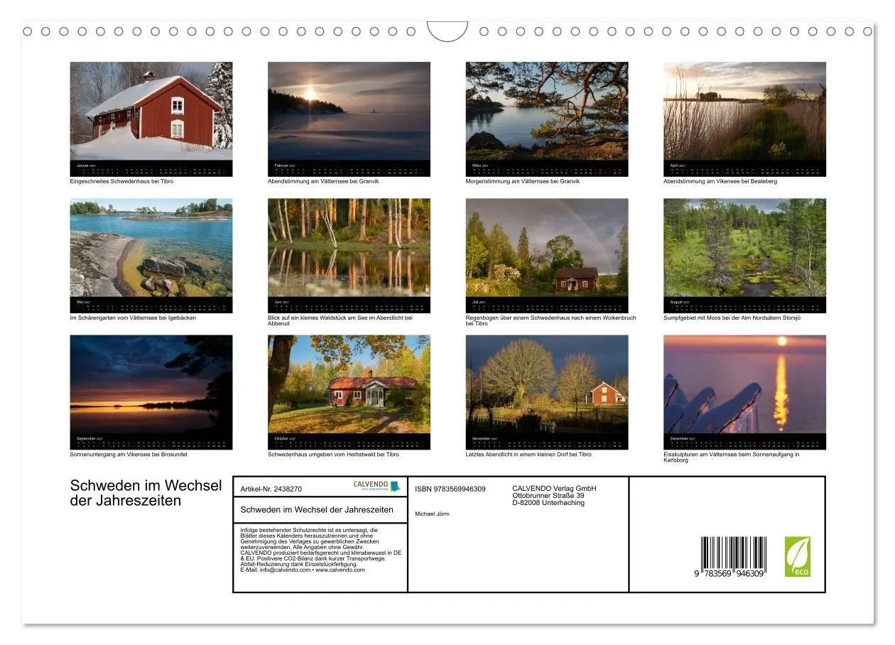 Bild: 9783569946309 | Schweden im Wechsel der Jahreszeiten (Wandkalender 2027 DIN A3...