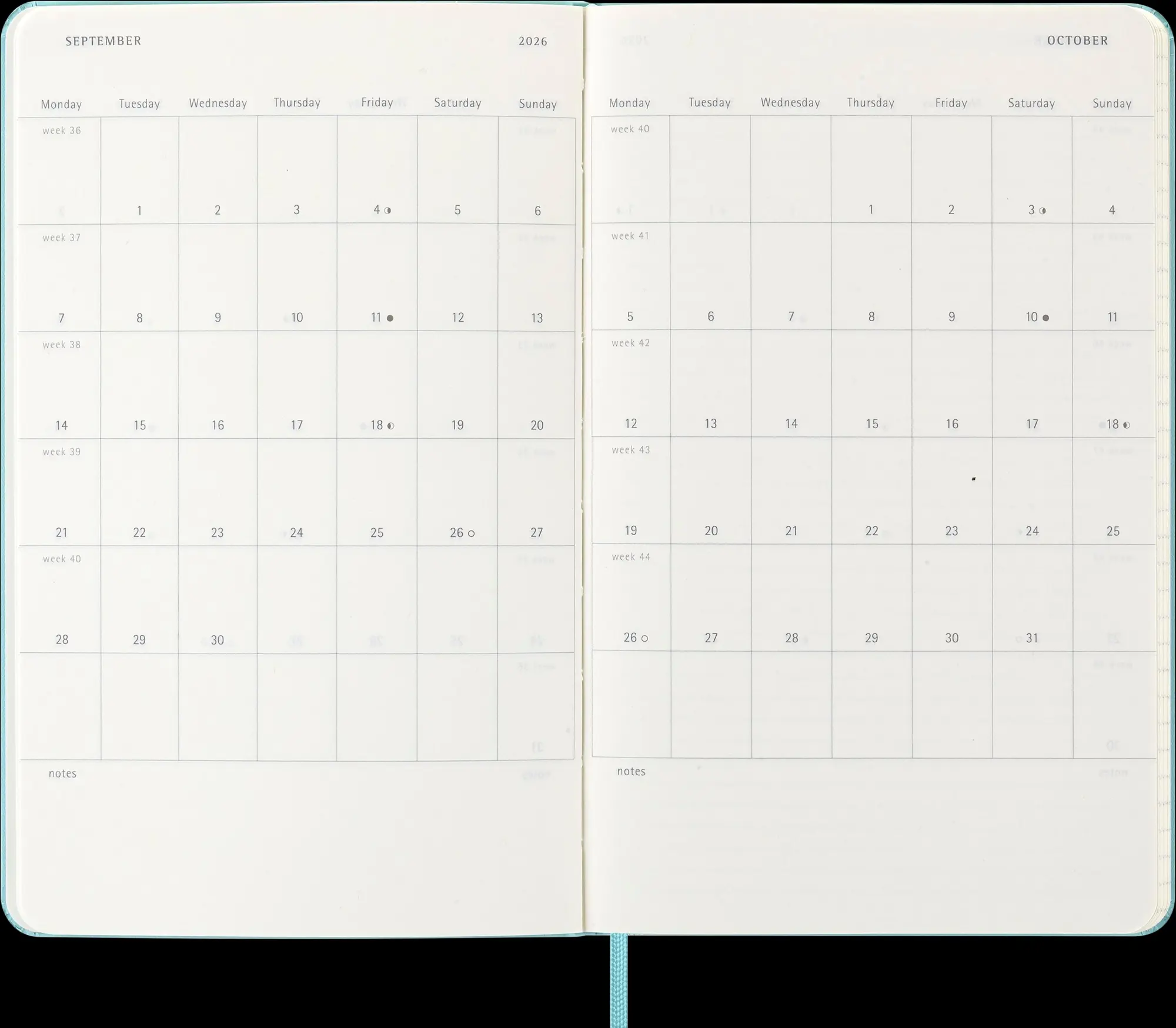 Bild: 8056999276409 | Moleskine 12 Monate Wochen Notizkalender 2026, Large/A5, 1 Wo = 1...