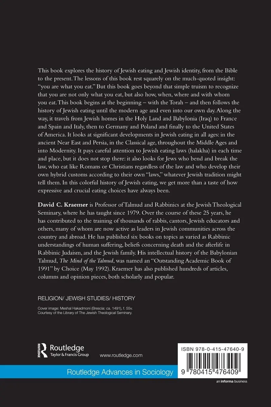 Rückseite: 9780415476409 | Jewish Eating and Identity Through the Ages | David C Kraemer | Buch
