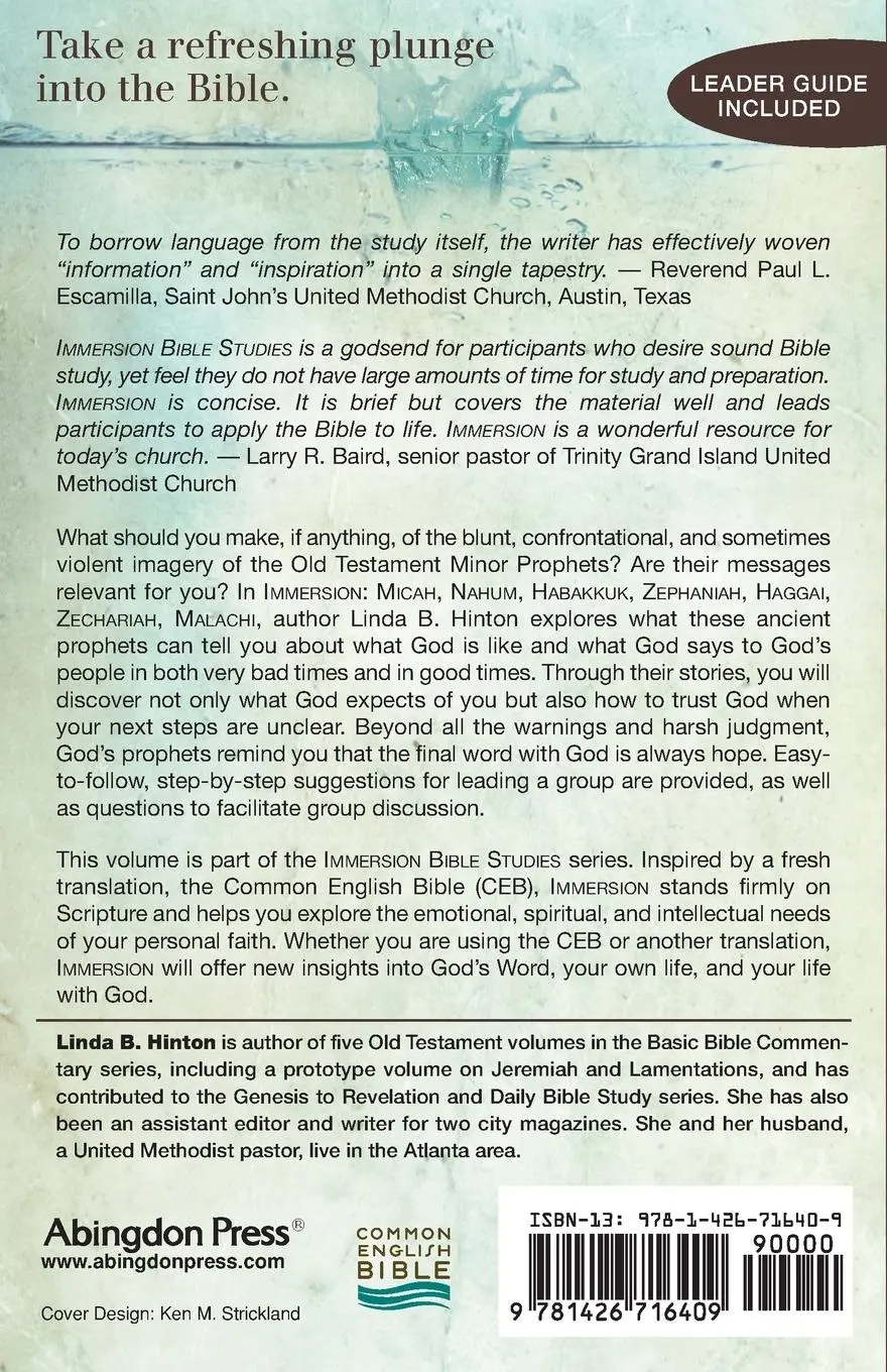 Rückseite: 9781426716409 | Immersion Bible Studies | Linda B Hinton | Taschenbuch | Englisch