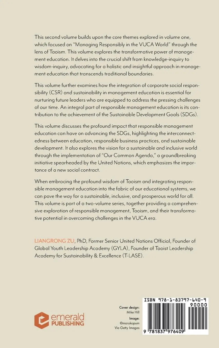 Rückseite: 9781837976409 | Responsible Management and Taoism, Volume 2 | Liangrong Zu | Buch