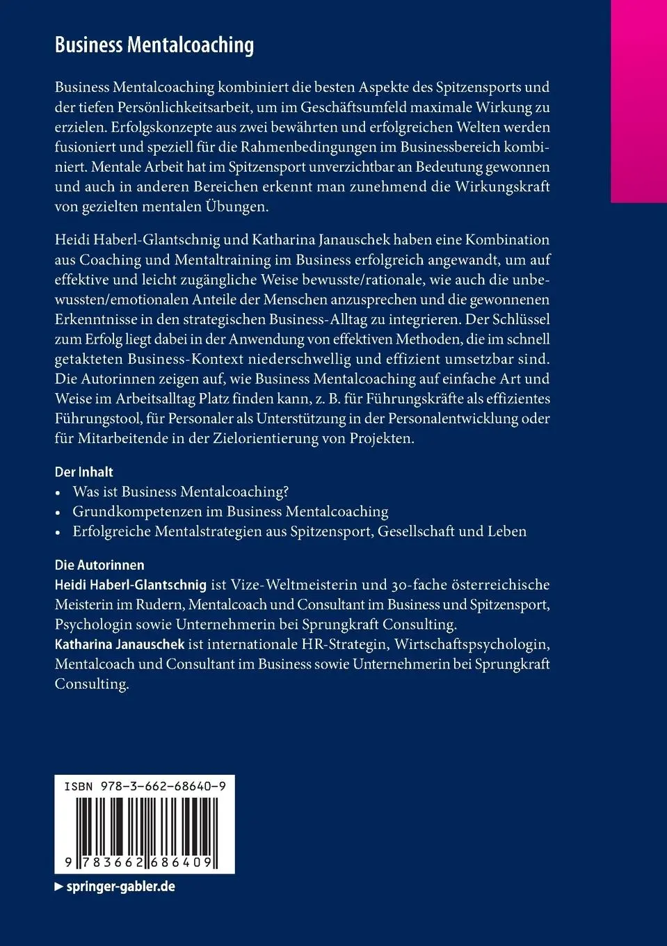 Rückseite: 9783662686409 | Business Mentalcoaching | Katharina Janauschek (u. a.) | Taschenbuch