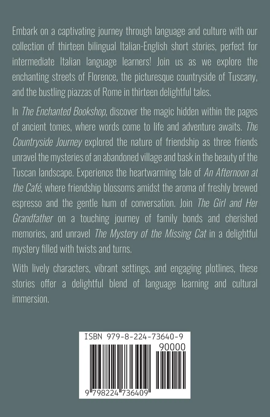 Rückseite: 9798224736409 | Magic Among The Pages | Short Stories for Italian Language Learners