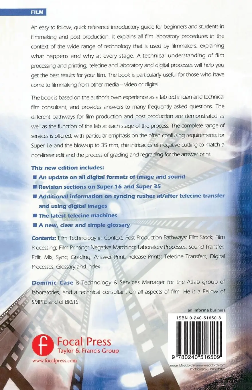 Rückseite: 9780240516509 | Film Technology in Post Production | Dominic Case | Taschenbuch | 2001