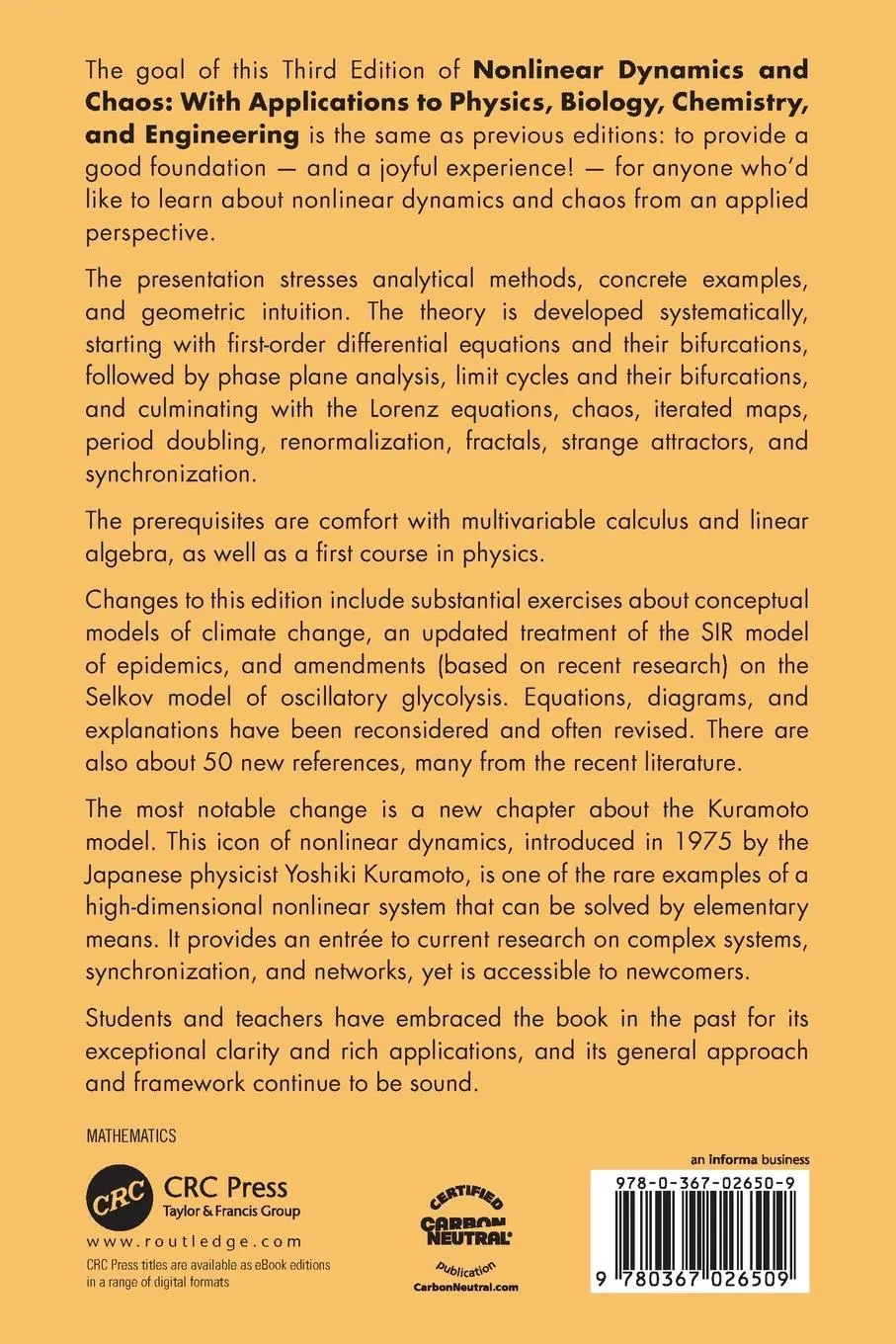 Rückseite: 9780367026509 | Nonlinear Dynamics and Chaos | Steven H Strogatz | Taschenbuch | 2024