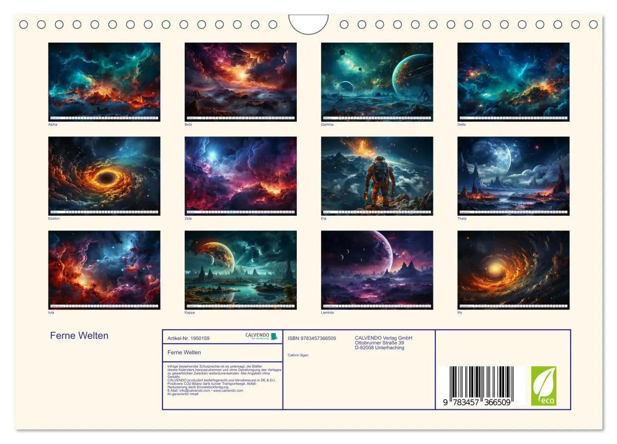 Bild: 9783457366509 | Ferne Welten (Wandkalender 2026 DIN A4 quer), CALVENDO Monatskalender