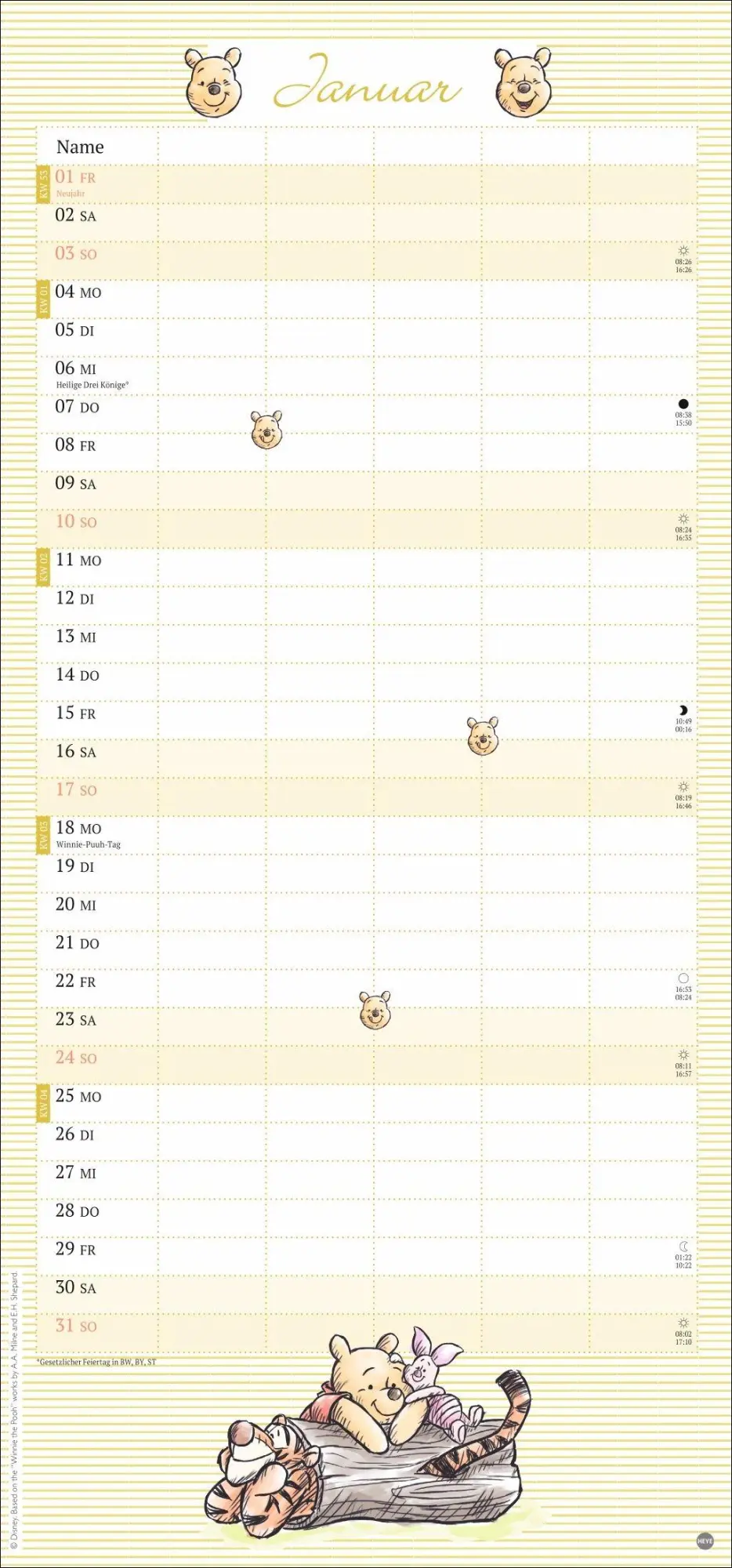 Bild: 9783756416509 | Winnie Puuh Familienplaner 2027 | Heye | Kalender | Spiralbindung