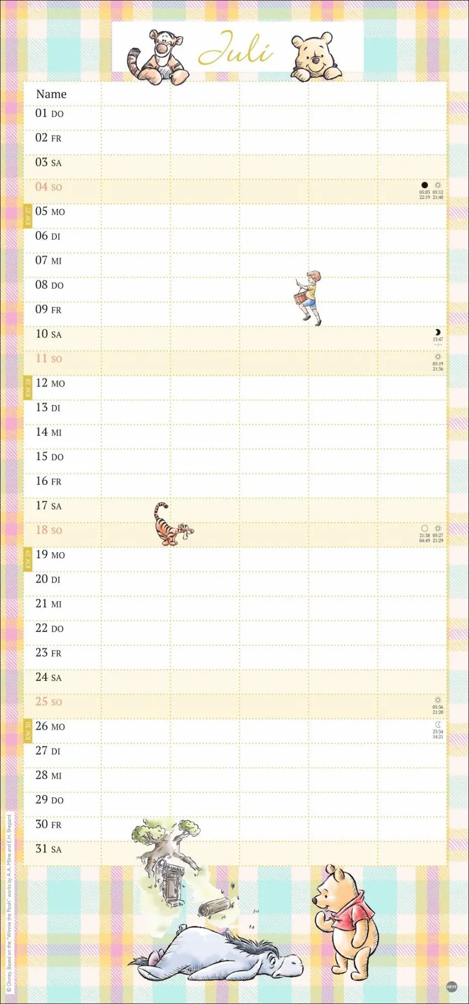 Bild: 9783756416509 | Winnie Puuh Familienplaner 2027 | Heye | Kalender | Spiralbindung