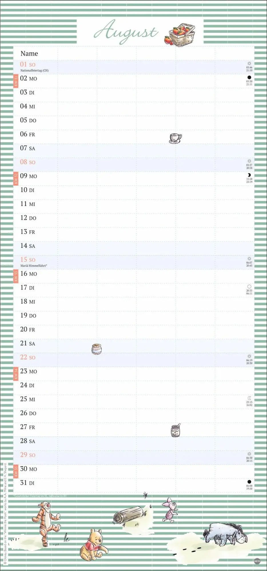Bild: 9783756416509 | Winnie Puuh Familienplaner 2027 | Heye | Kalender | Spiralbindung