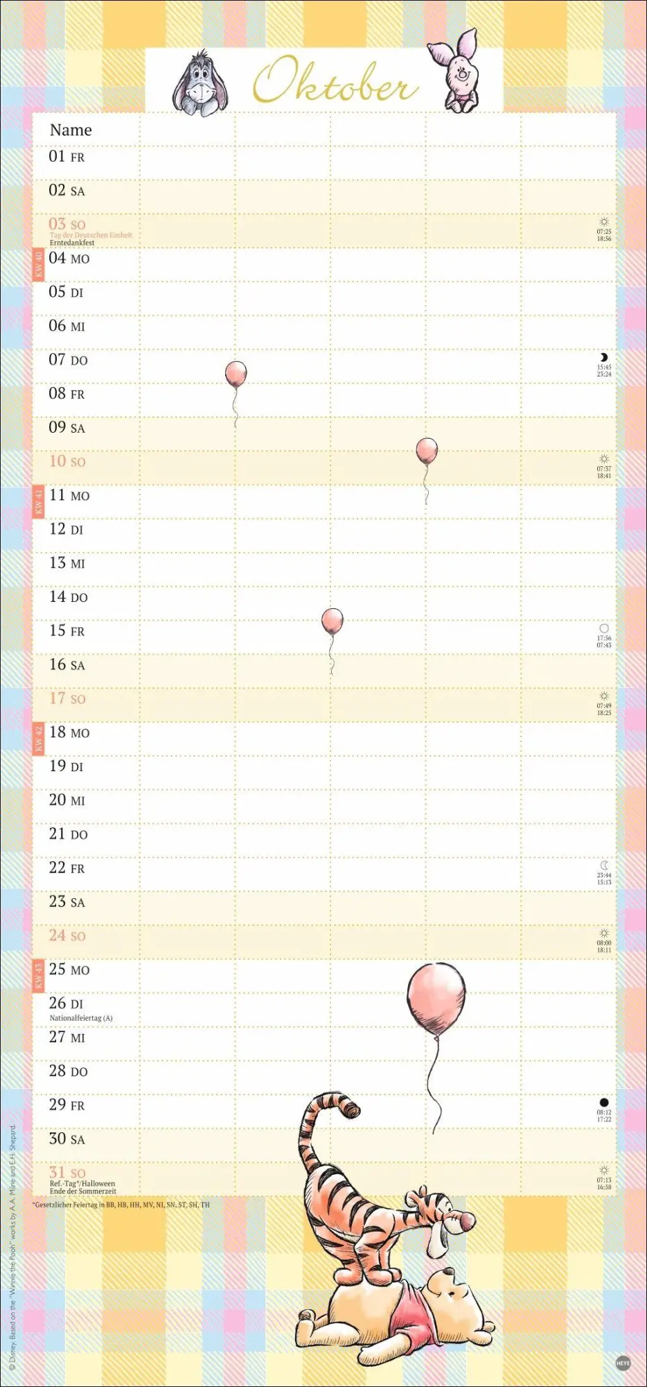 Bild: 9783756416509 | Winnie Puuh Familienplaner 2027 | Heye | Kalender | Spiralbindung