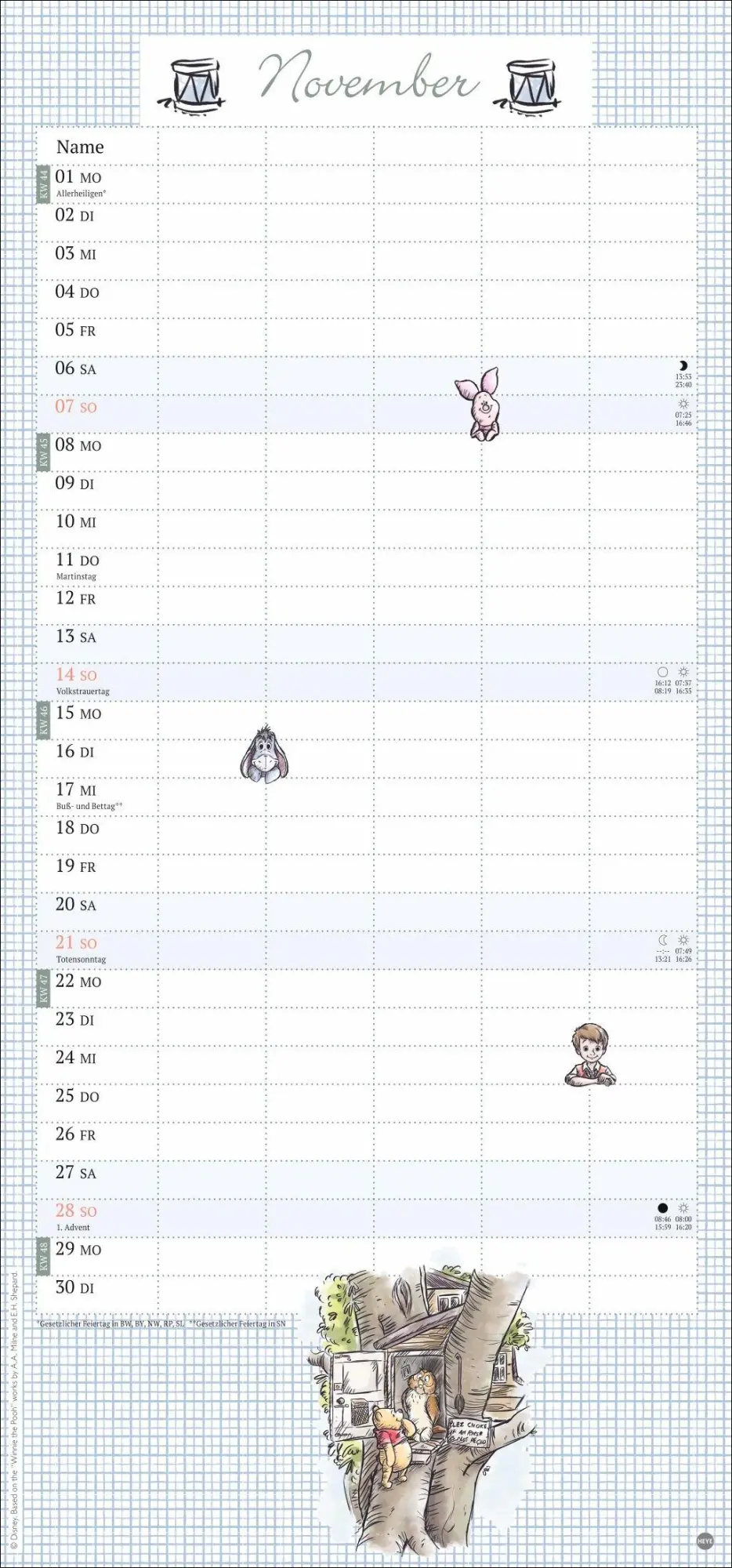 Bild: 9783756416509 | Winnie Puuh Familienplaner 2027 | Heye | Kalender | Spiralbindung