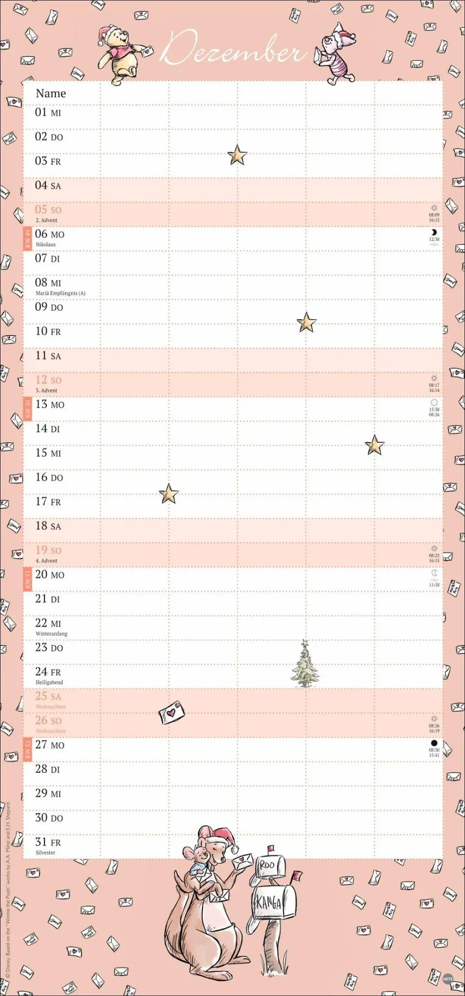 Bild: 9783756416509 | Winnie Puuh Familienplaner 2027 | Heye | Kalender | Spiralbindung