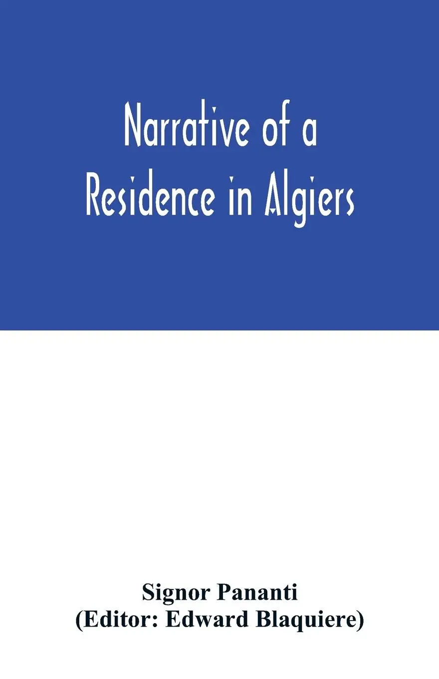 Cover: 9789354016509 | Narrative of a residence in Algiers | Signor Pananti | Taschenbuch