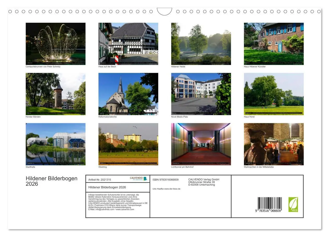 Bild: 9783516066609 | Hildener Bilderbogen 2026 (Wandkalender 2026 DIN A3 quer), CALVENDO...