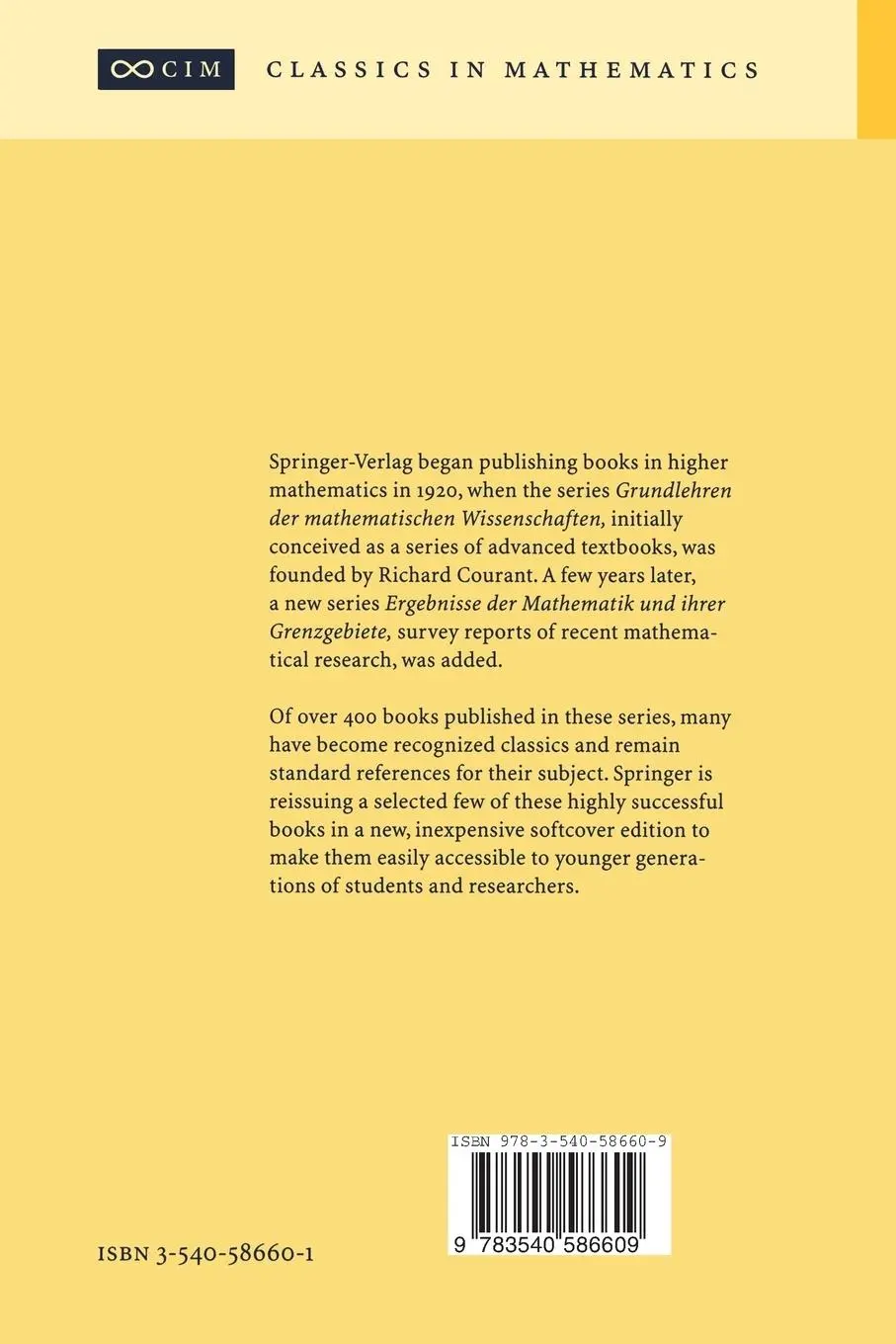 Rückseite: 9783540586609 | Lectures on Algebraic Topology | Albrecht Dold | Taschenbuch | xi