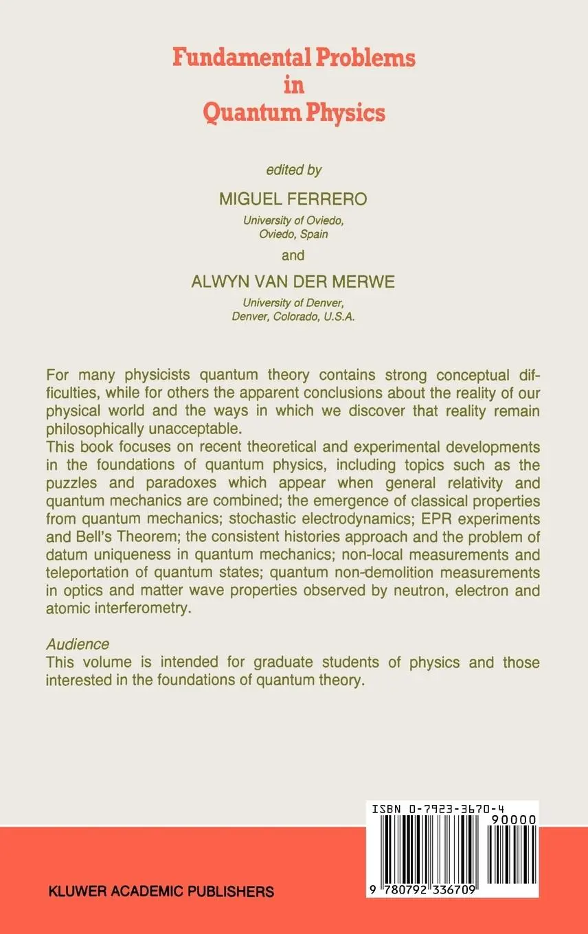 Rückseite: 9780792336709 | Fundamental Problems in Quantum Physics | Alwyn Van Der Merwe (u. a.)