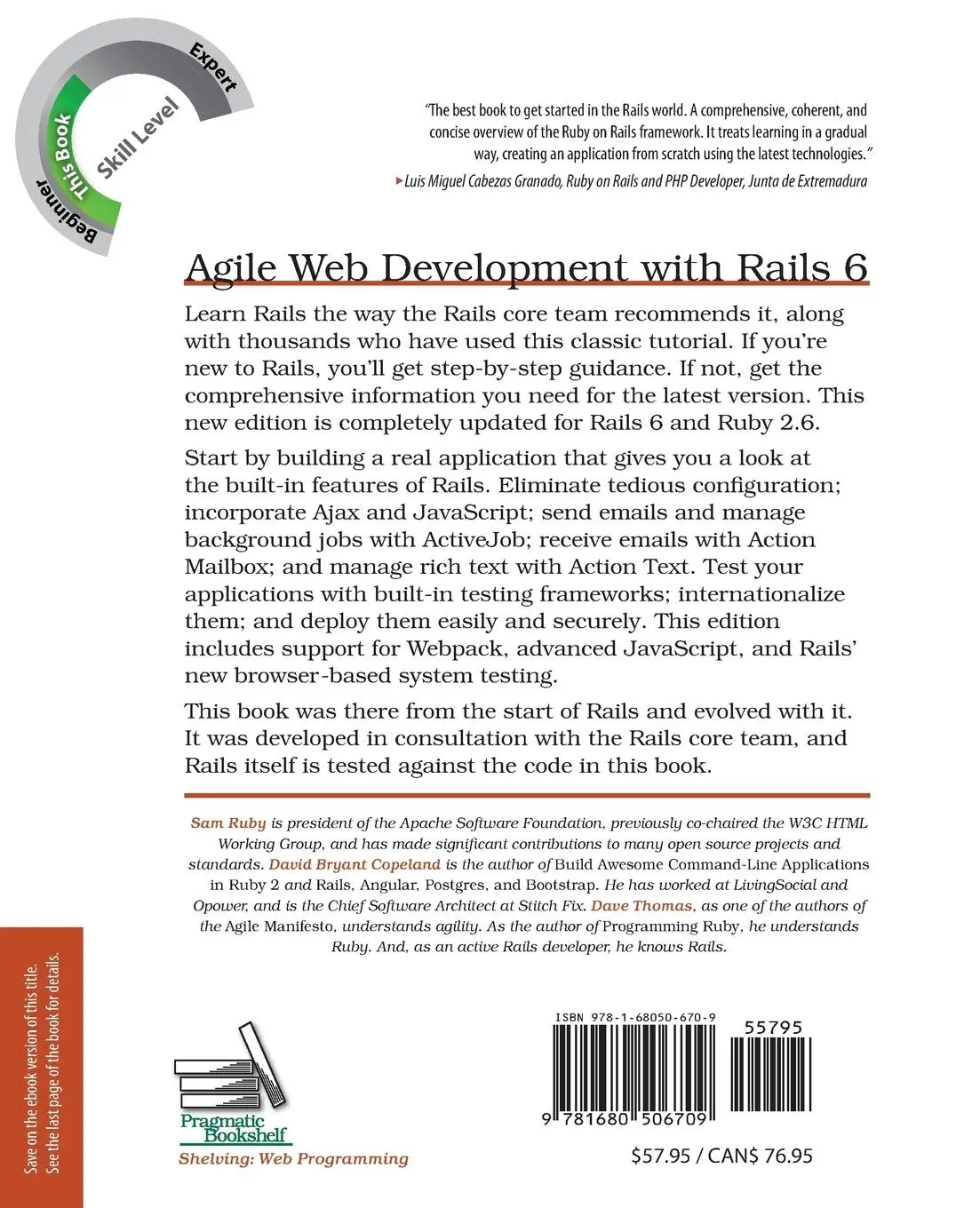 Rückseite: 9781680506709 | Agile Web Development with Rails 6 | Dave Thomas (u. a.) | Taschenbuch