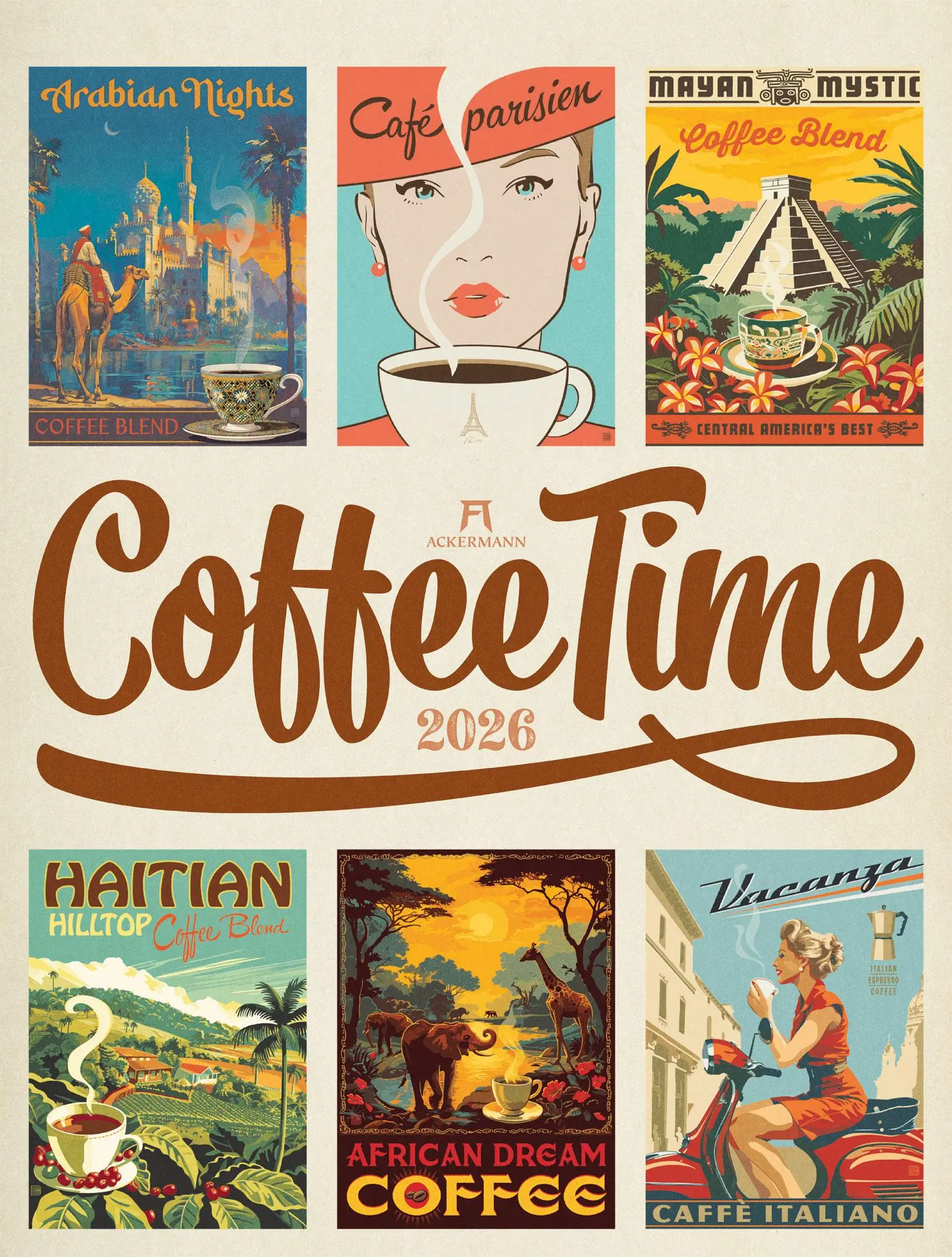 Cover: 9783838426709 | Coffee Time - Kaffee-Plakate Kalender 2026 | GmbH | Kalender | 14 S.