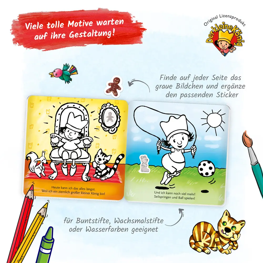 Bild: 9783965526709 | Trötsch Der kleine König Malbuch Stickermalbuch | Trötsch Verlag