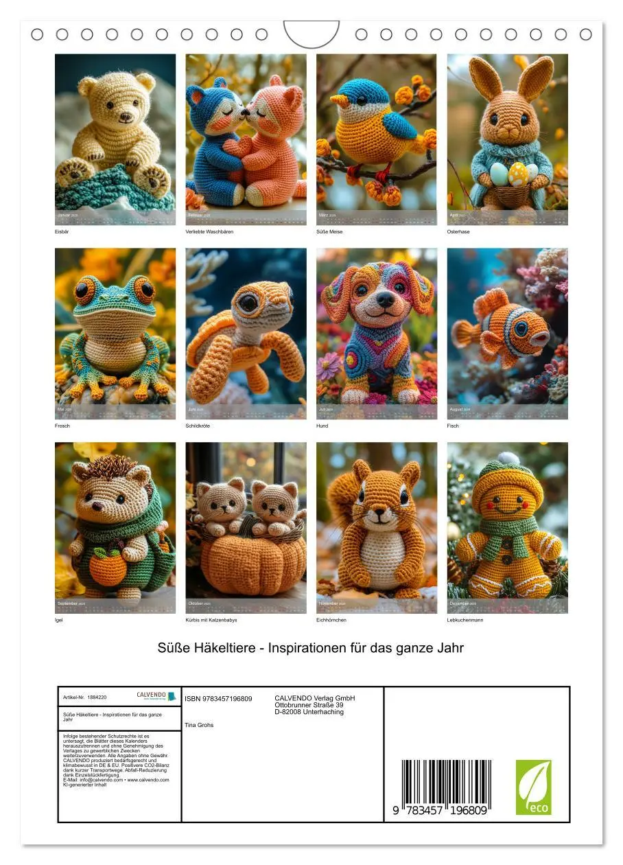 Bild: 9783457196809 | Süße Häkeltiere - Inspirationen für das ganze Jahr (Wandkalender...