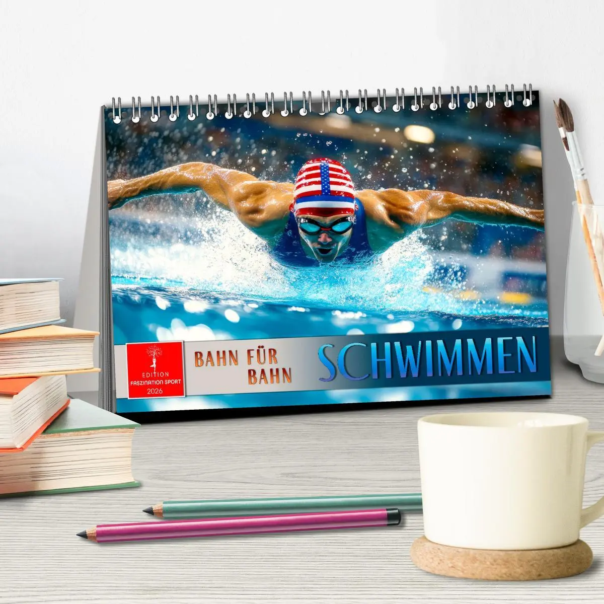 Bild: 9783457266809 | Schwimmen - Bahn für Bahn (Tischkalender 2026 DIN A5 quer),...