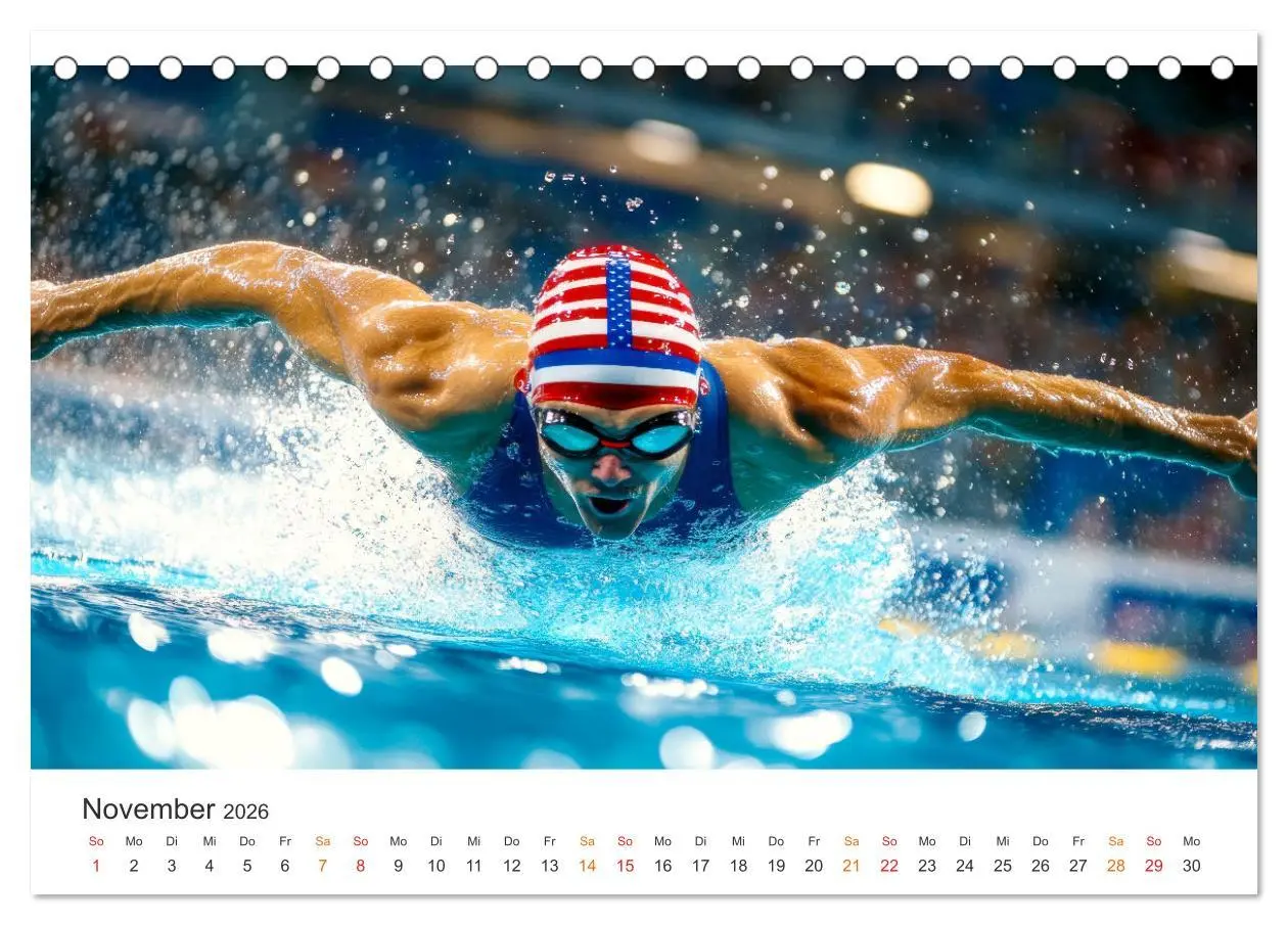 Bild: 9783457266809 | Schwimmen - Bahn für Bahn (Tischkalender 2026 DIN A5 quer),...