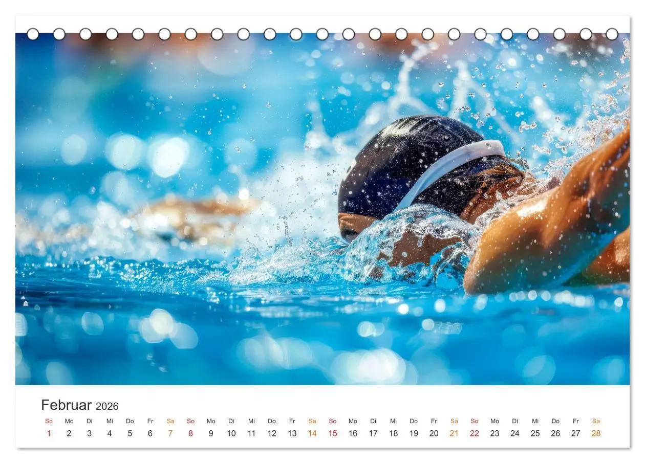 Bild: 9783457266809 | Schwimmen - Bahn für Bahn (Tischkalender 2026 DIN A5 quer),...