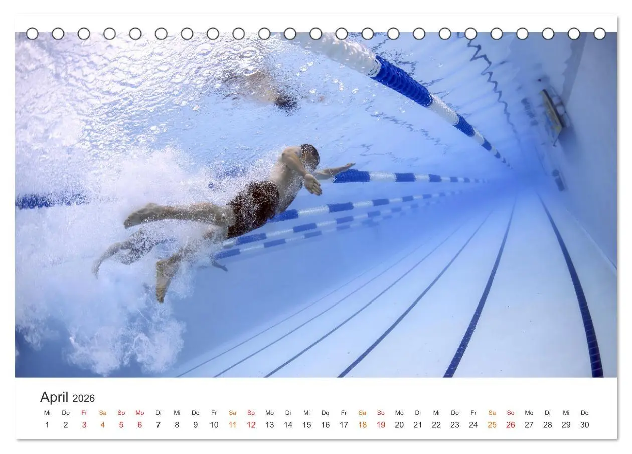 Bild: 9783457266809 | Schwimmen - Bahn für Bahn (Tischkalender 2026 DIN A5 quer),...