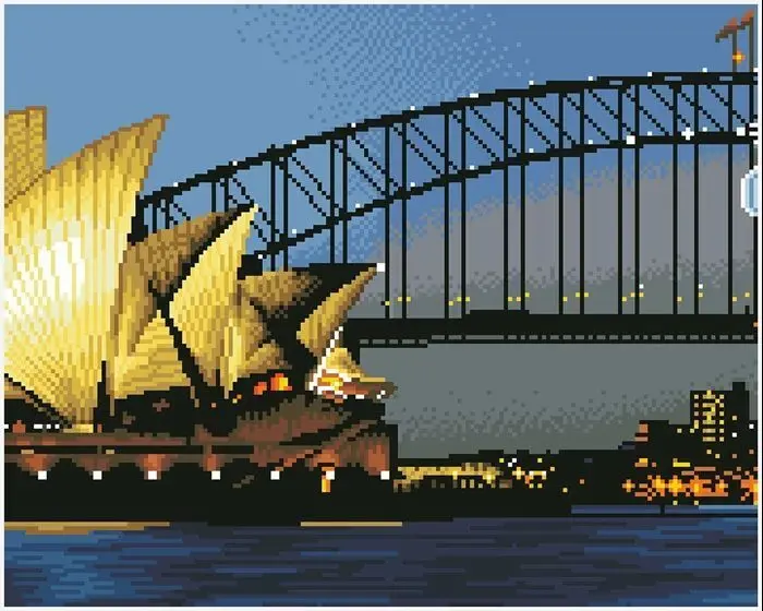 Bild: 4895225926909 | DIAMOND DOTZ - Diamond Painting Sydney bei Nacht | Kit (Bastelset)