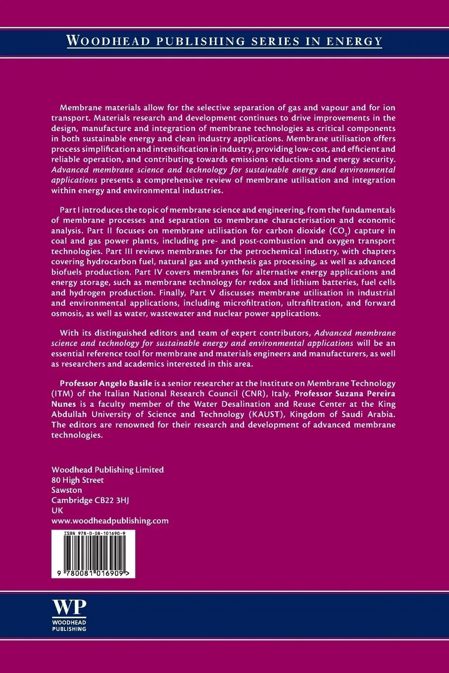 Rückseite: 9780081016909 | Advanced Membrane Science and Technology for Sustainable Energy and...