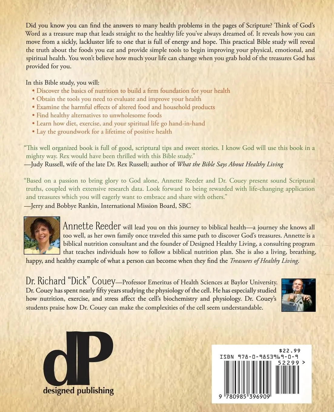 Rückseite: 9780985396909 | Treasures of Healthy Living Bible Study | Annette Reeder (u. a.)