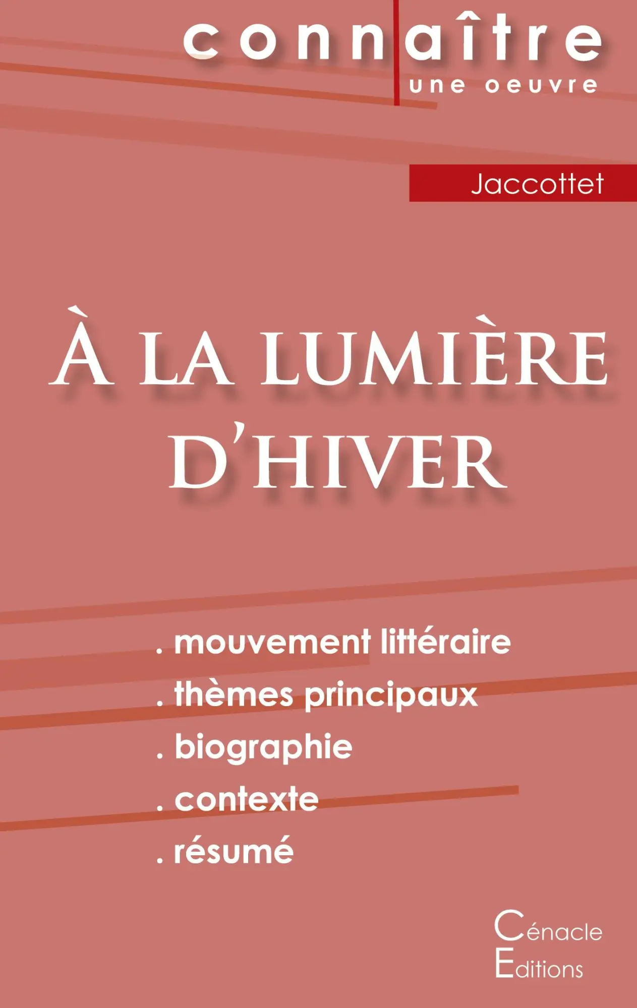 Cover: 9782367886909 | Fiche de lecture À la lumière d'hiver de Philippe Jaccottet...