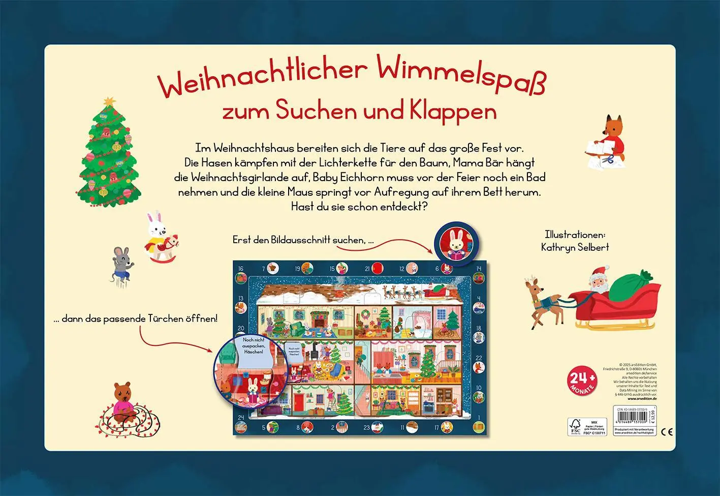 Rückseite: 4014489137009 | Mein Wimmel-Adventskalender: Im Weihnachtshaus | Suchen und Entdecken
