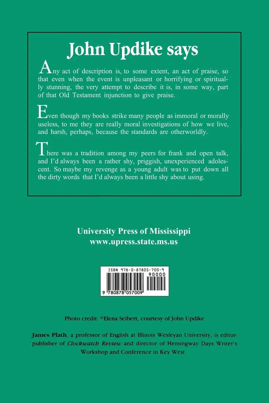 Rückseite: 9780878057009 | Conversations with John Updike | Thomas Fensch (u. a.) | Taschenbuch