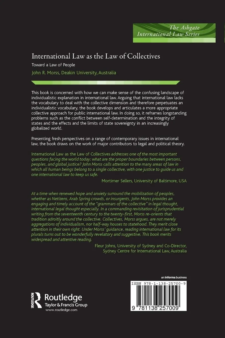 Rückseite: 9781138257009 | International Law as the Law of Collectives | Toward a Law of People
