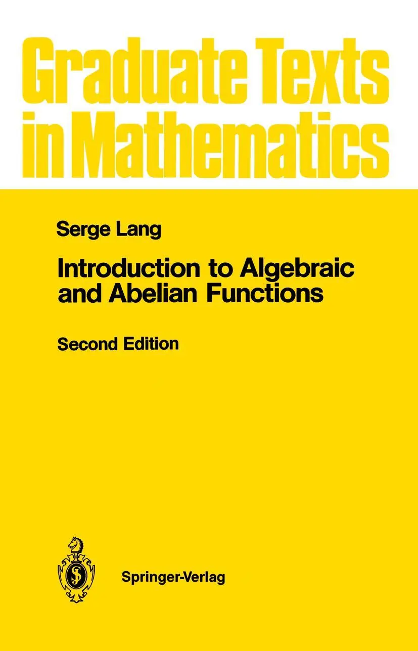 Cover: 9780387907109 | Introduction to Algebraic and Abelian Functions | Serge Lang | Buch