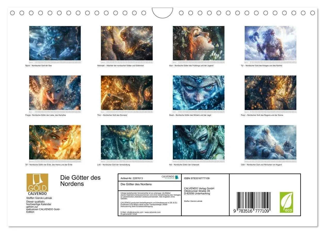 Bild: 9783516777109 | Die Götter des Nordens (Wandkalender 2027 DIN A4 quer), CALVENDO...
