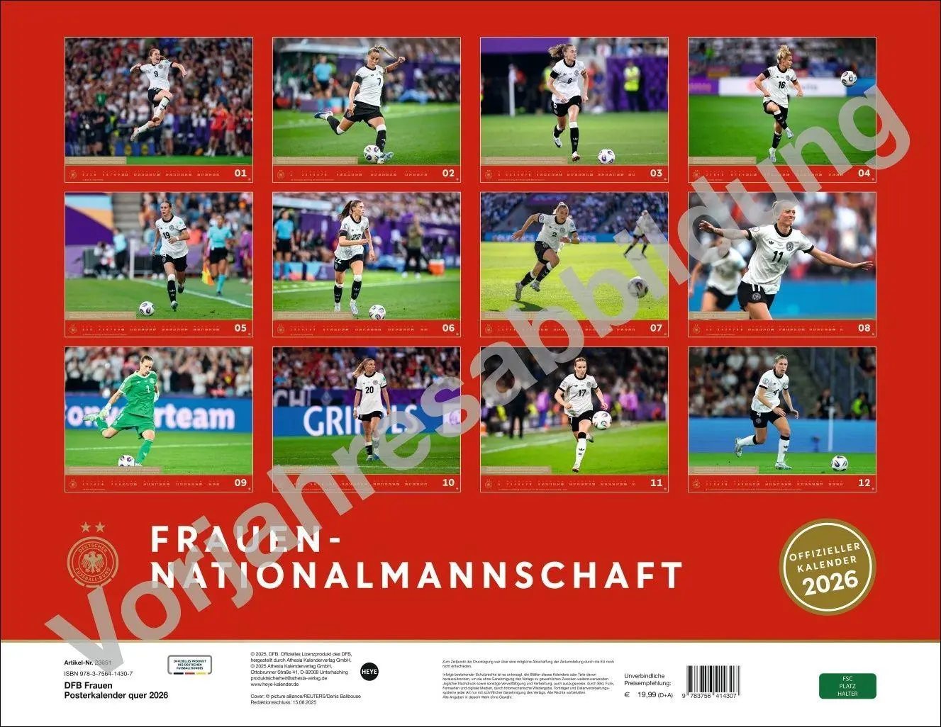 Bild: 9783756417209 | DFB Frauen Posterkalender 2027 | Kalender | Bundesliga Kalender Heye