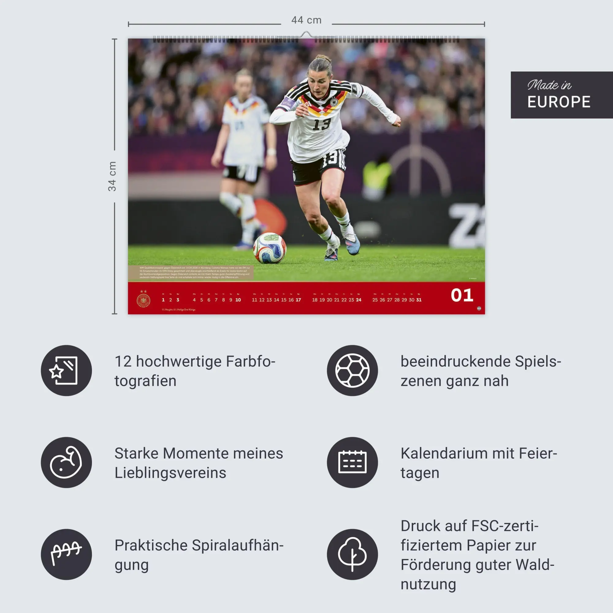 Bild: 9783756417209 | DFB Frauen Posterkalender 2027 | Kalender | Bundesliga Kalender Heye