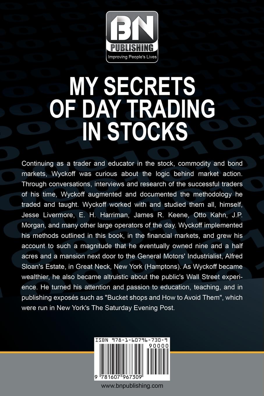 Rückseite: 9781607967309 | My Secrets Of Day Trading In Stocks | Richard D. Wyckoff | Taschenbuch