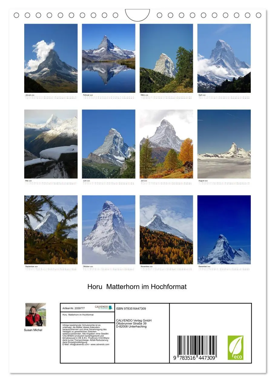 Bild: 9783516447309 | Horu Matterhorn im Hochformat (Wandkalender 2026 DIN A4 hoch),...